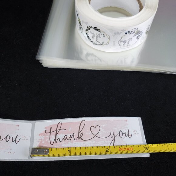Thank you stickers and clear cello bags bundle for packaging - Picture 9 of 10